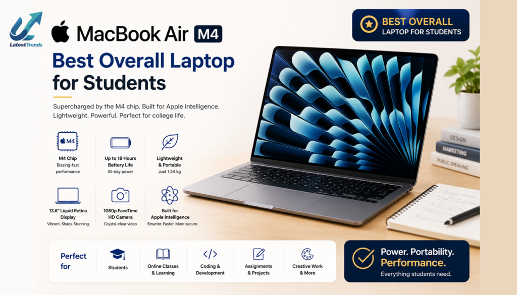 Apple MacBook Air M4 – Best Overall Laptop for Students